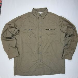 Habit Men’s Fishing Shirt L Brown UPF 40+ Vented Outdoor Quick Dry Lightweight